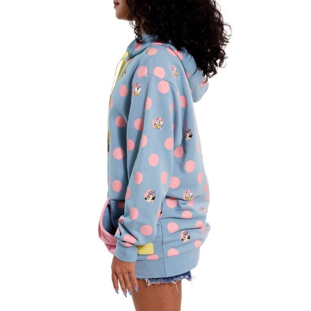 NWT Loungefly Disney Minnie Mouse Medium Pastel Polka Dots French Terry Hoodie - Picture 4 of 15